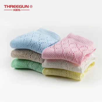 

THREEGUN Kids Socks Toddler Big Girls Boys Cute Mesh Crew Socks Spring Summer Cotton Elastic 1 Pair