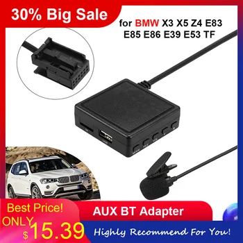 

Car Aux BT Bluetooth Adapter for BMW X3 X5 Z4 E83 E85 E86 E39 E53 TF Wireless Microphone Replacement Auto Car Accessories