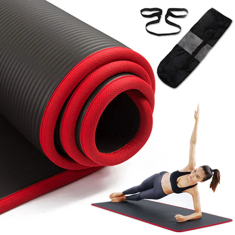 10mm Non Slip Yoga Mat 183cm 61cm Thickened NBR Gym Mats Sports Indoor Fitness Pilates Yoga