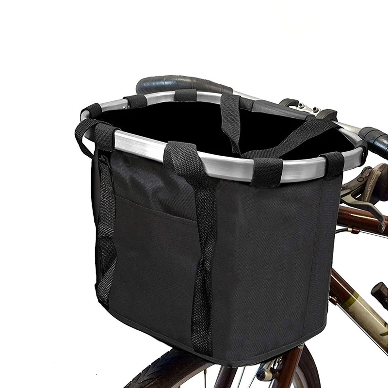 Велосипедная сумка передняя корзина многоцелевой велосипедный руль складной съемный корзина для велосипеда Органайзер металлический алюминиевый каркас съемный
