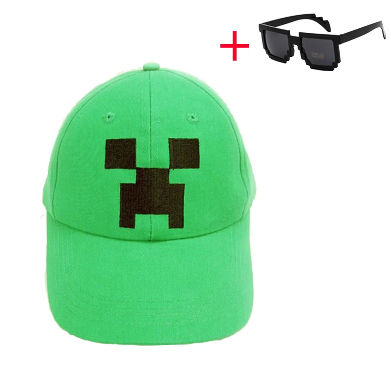 

2019 black Minecraft Cap Kids Teenage Summer Sun Hats Caps Cartoon My World Baseball Snapback Hats Children's Birthday Gift