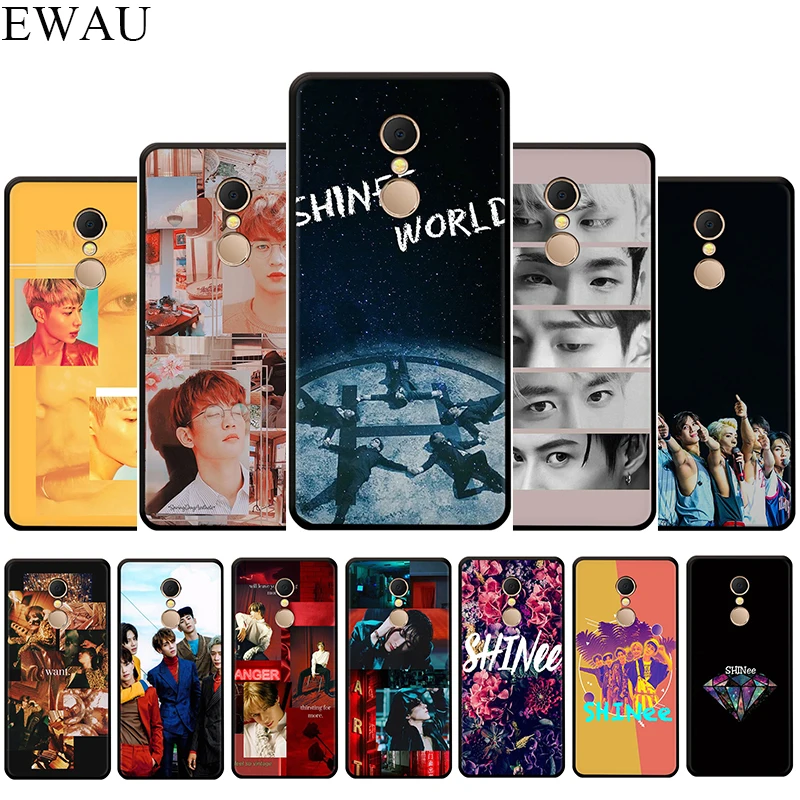 

EWAU SHINee KPOP Boy group Silicone phone case for Xiaomi Redmi 4A 4X 5 5A 5Plus 6 6A 7A 6pro 7 S2 GO K20 Pro