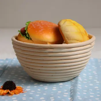 

European Fermented Rattan Basket Country Bread Round Rattan Bowl Basket Hand Woven Storage Basket Rattan Basket