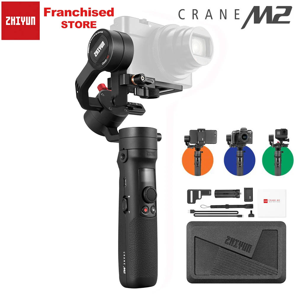 

Zhiyun Crane M2 3-Axis Handheld Gimbal Stabilizer for Mirrorless Camera Action Camera & Smartphone PK Feiyutech G6 Plus & Hohem