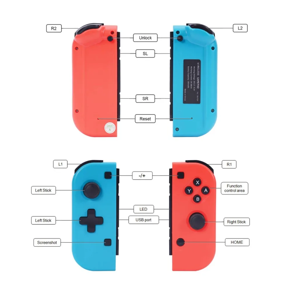 Беспроводной контроллер для nintendo Switch, сменный джойстик для Joy Con, беспроводной Bluetooth геймпад, контроллер с двумя осями двигателя