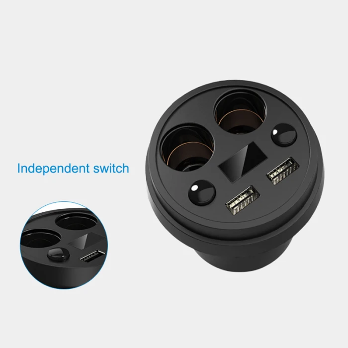 Автомобильное зарядное устройство, 2 USB чашки, адаптер питания, прикуриватель, разветвитель с напряжением, светодиодный дисплей, Новое поступление