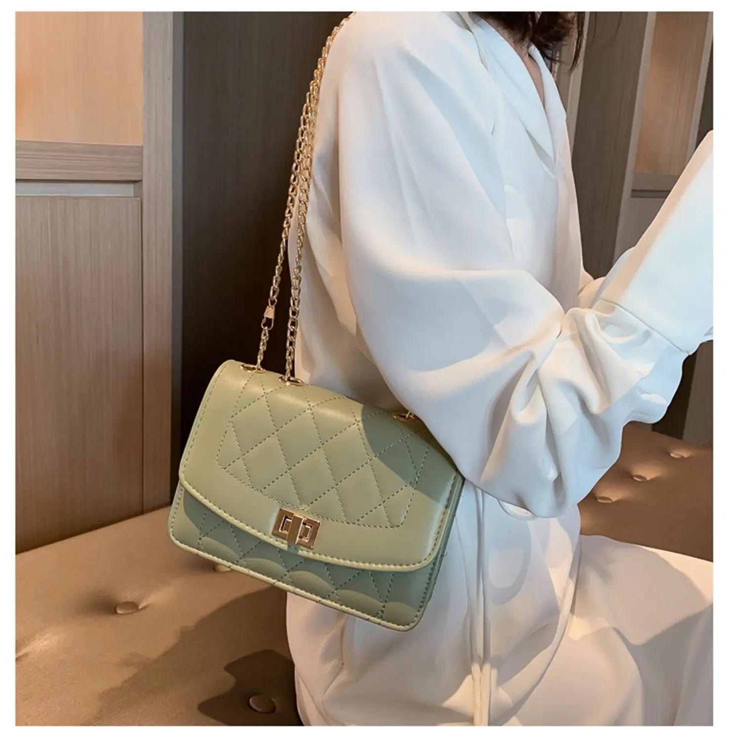 2022 Popularity Trend Shoulder Bags Rhombus Chain Messenger