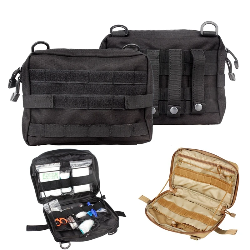 Сумка Molle, нейлоновая, черная, тактическая, большая, подсумок, органайзер, универсальный, для телефона, медик, поясная сумка, EDC, Molle, сумки
