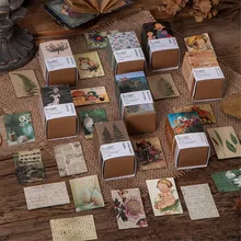 Mini carte mémo en papier Kraft Style Vintage, 100 pièces, carte de vœux rétro, Collage de comptes à main, matériel pour Message