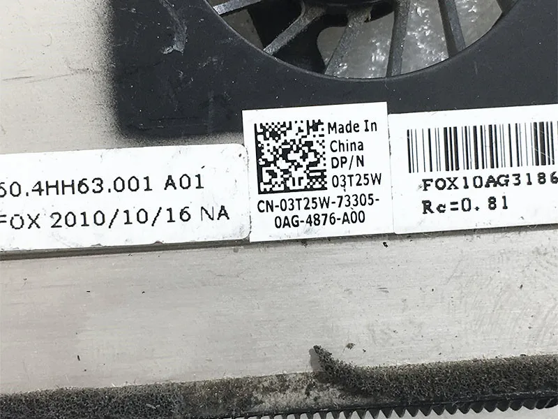 Для Dell 15R N5010 вентилятор для процессора ноутбука+ охлаждения Медь трубка 03T25W 3T25W интегрированный Графика