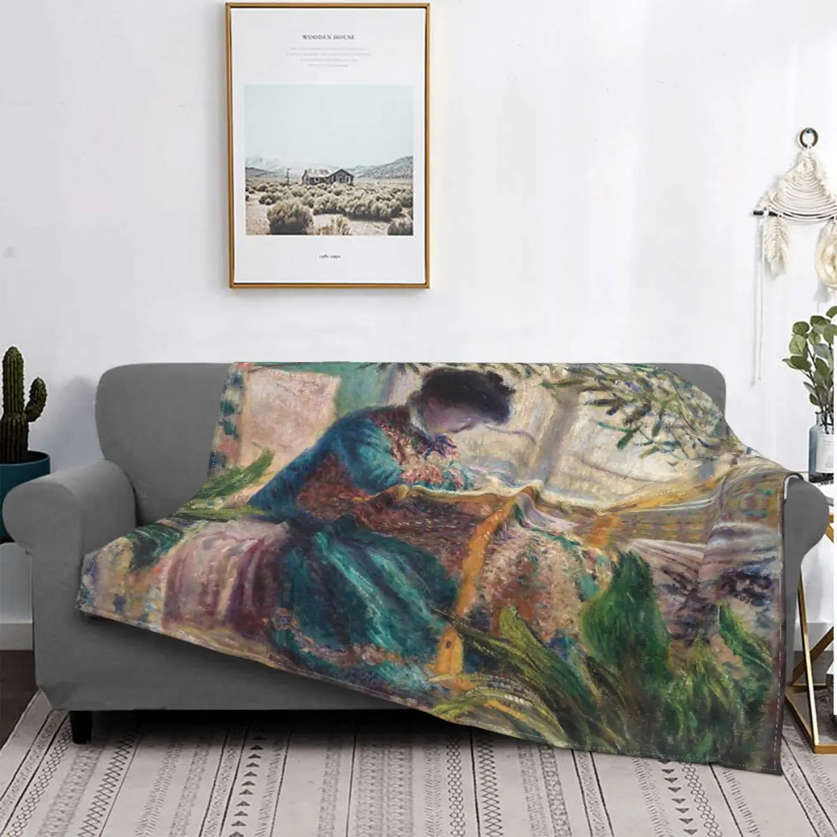 Madame Monet Embroidering 1875 By Blanket Bedspread Bed Plaid Sofa Cover Picnic Home Textile Luxury | Дом и сад
