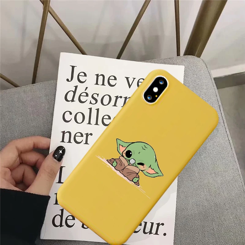 9 Милый силиконовый чехол для телефона Jamular Kawaii Baby Yoda для IPhone 11 Pro XS Max X XR 7 8 6 6s Plus с мандалорским узором - Цвет: 9