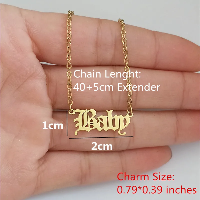 Baby Ангел чокер подвеска в виде ребенка ожерелье для девочки подвеска принцессы ожерелье s ювелирные изделия из нержавеющей стали золото кеттинг Babygirl Воротник Подарок - Окраска металла: Baby
