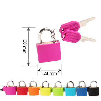 

1PCS 30x23mm Small Mini copper colored plastic shell padlock student bag lock With 2 Keys Diary Lock Savings Tank Small Lock