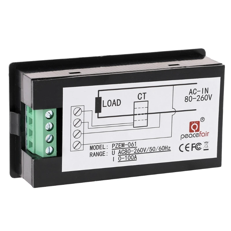 

Drop Shipping AC 80-260V 100A Voltage Current Watt Power Energy Meter PZEM-061 with Split CT