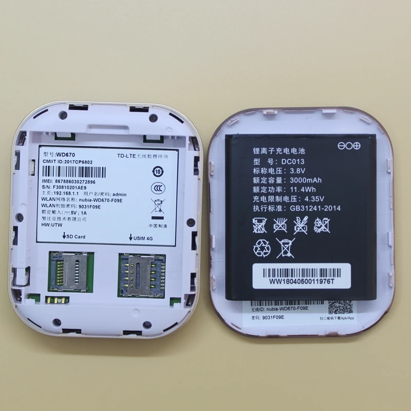Разблокированный 4G маршрутизатор Nubia WD670 Cat4 LTE 4G модем маршрутизатор 4G wifi маршрутизатор беспроводной маршрутизатор на точке доступа Карманный wifi