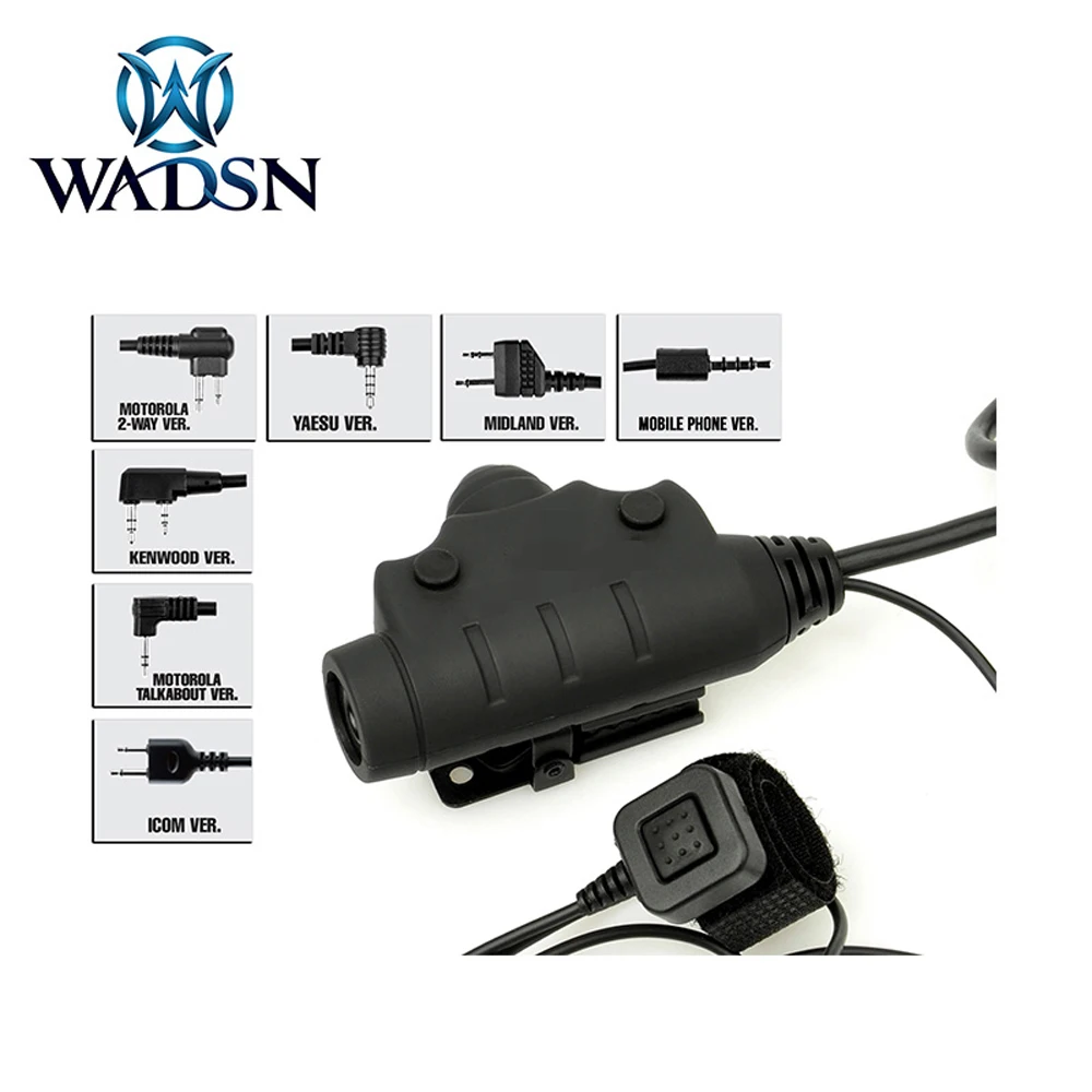WADSN Tactical U94 PTT Adapter For Motolora Talkabout/ 2-way/Kenwood/ICOM/Yaesu/Midland Softair Headsets Accessories Z115 | Спорт и