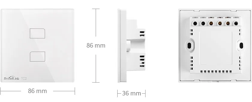 Broadlink TC2 1/2/3-ЕС стандартный 2019New Lichtschakelaar современный дизайн Wit сенсорный Панель Wi-Fi Беспроводной смарт-пульта через RM