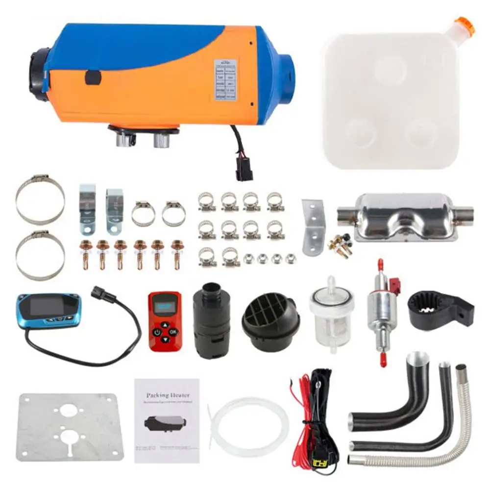 12V 5KW Air Diesel Heater Orange Blue Parking Heater Blue Screen With Red Remote control