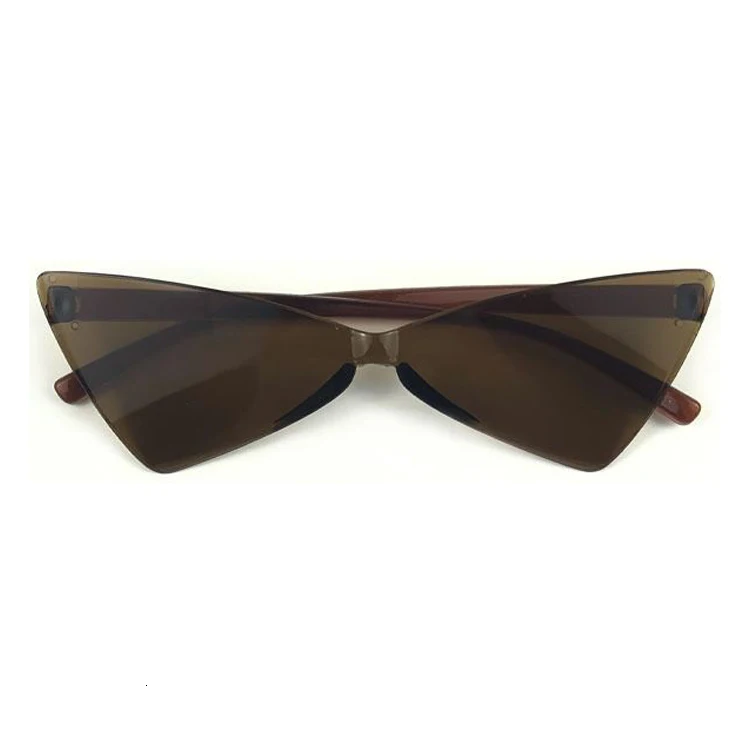 Модные солнцезащитные очки кошачий глаз женские роскошные брендовые дизайнерские модные узкие треугольные очки маленькие Винтажные Солнцезащитные очки женские - Цвет линз: Brown