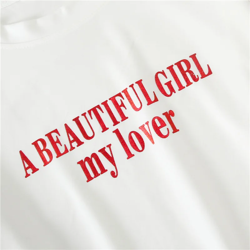 Женская футболка с буквенным принтом, Harajuku Kawaii Ulzzang, топы, уличная одежда, 2 штуки, клетчатые рукава, футболка для друзей, Femme