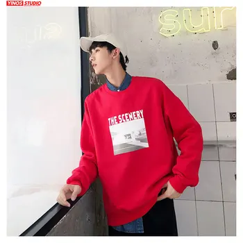 

Dropshipping Harajuku Men Swearshirts Oversize Mans Print Hoodies Causal Cotton Warming Sweatshirts