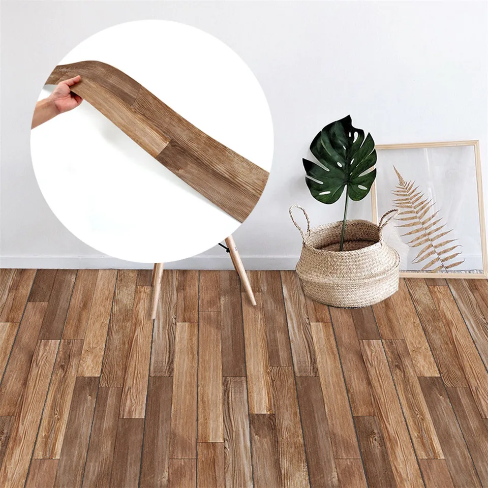 Wood Texture Floor Sticker Self adhesive Wear resistant Home Decorative