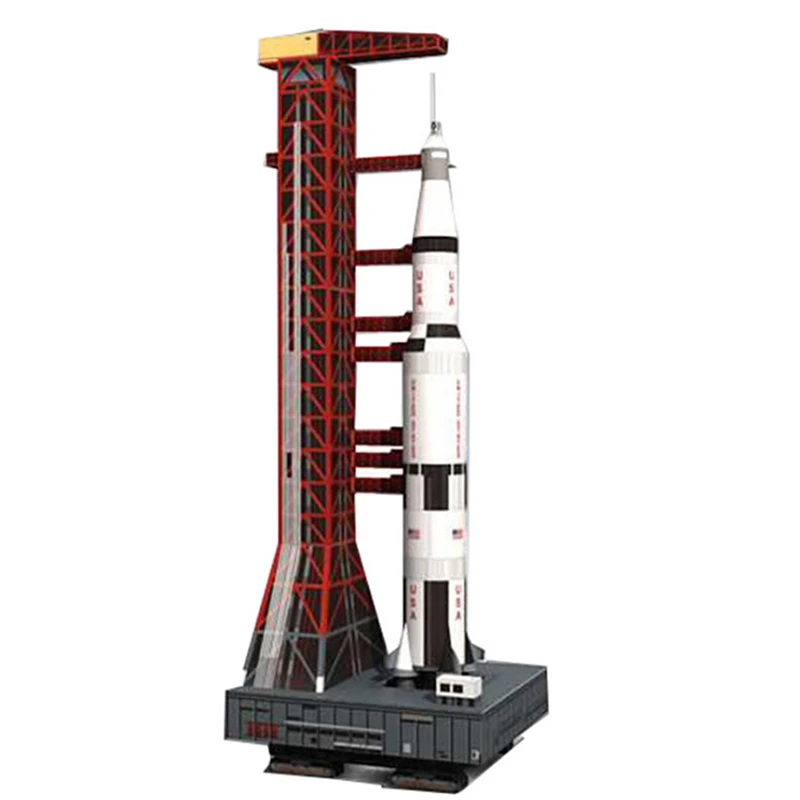 37cm 1300 Saturn V Rocket Paper Model Diy Puzzle Manual Space 3d