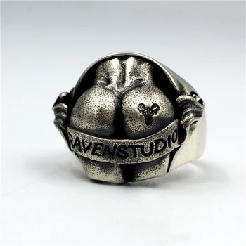 

Erotic Hip Hop Punk Jewelry 925 Sterling Silver Will Win One Silver Men's Big Butt Ring