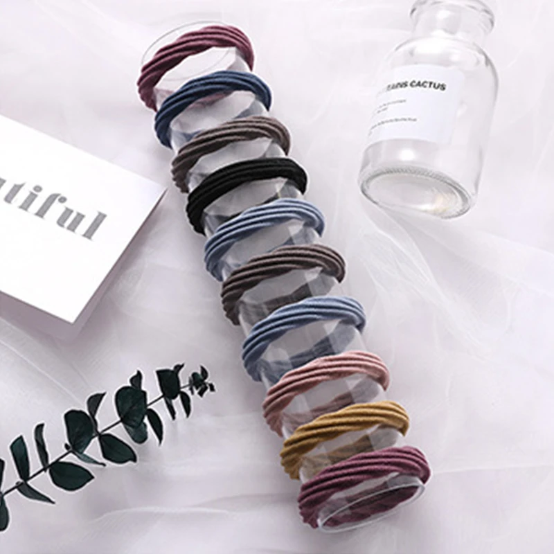 

10pcs/set Simple Hair Ropes Girls Headwear Solid Color Hair Rings New High Elastic Rubber Bands Fashion Women Hair Accessories