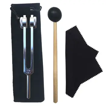 

1Set OM136.1Hz Aluminum Tuning Fork with Bag hammer and Clean Cloth for Ultimate Healing And Relaxation Nerve
