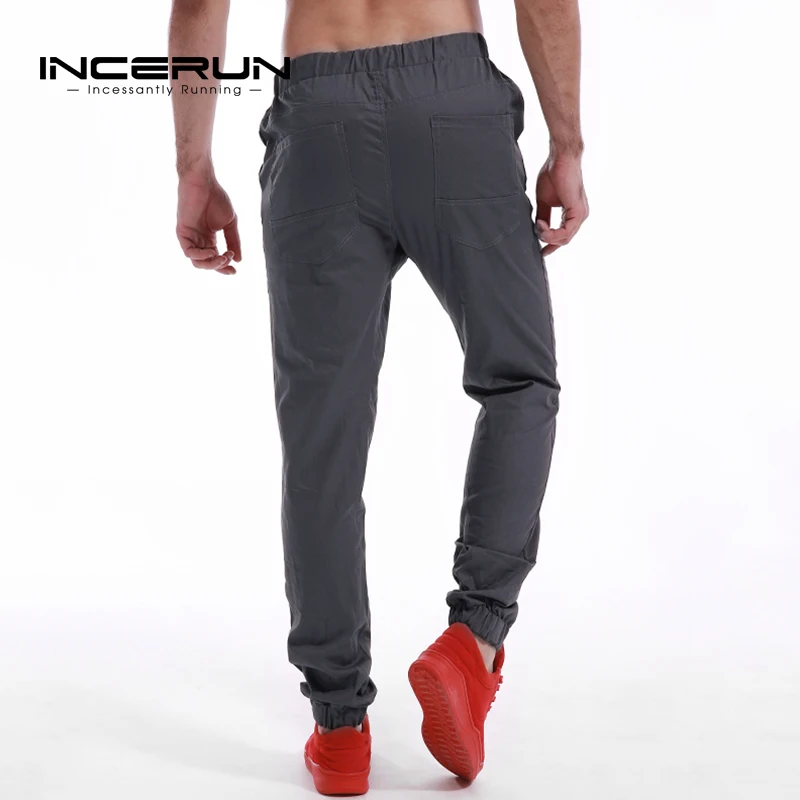 INCERUN повседневные штаны шаровары Slim Fit Мода мужские длинные брюки одежда с эластичной резинкой на талии Jogger спортивные брюки мужские большие размеры Осень