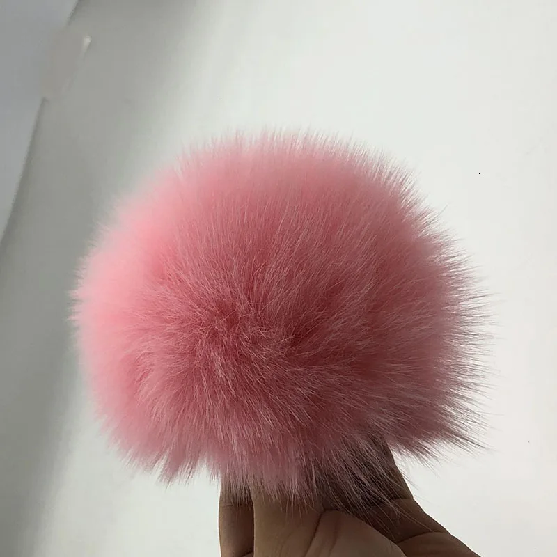 15 см натуральный животный Hairball Hat помпон ручной работы DIY действительно енот большой волос шар шляпа помпон с пряжкой