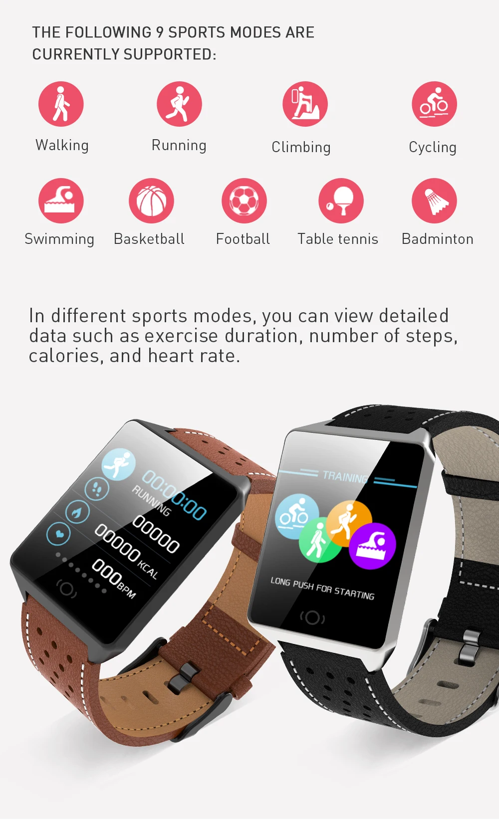 CK19 Smartwatch IP67 Waterproof Wearable Device Bluetooth Pedometer Heart Rate Monitor Color Display Smart Watch For AndroidIOS (4)