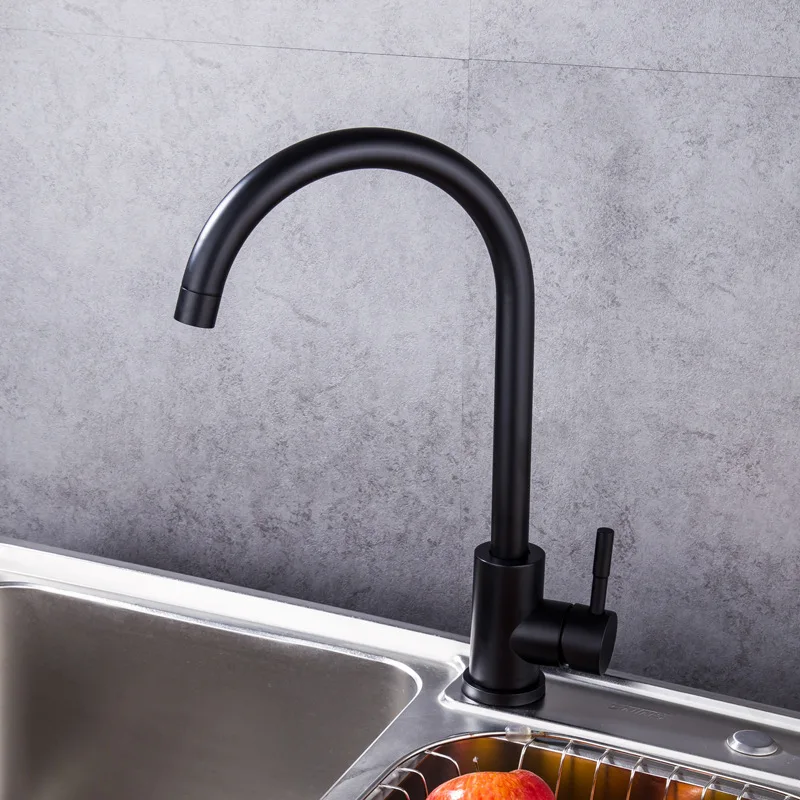 Torneira Изысканная кухонная раковина кран смеситель горячей и холодной воды черный белый кран из нержавеющей стали 360 Вращение палубное крепление поток