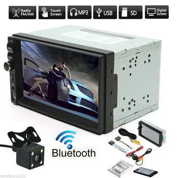 

2 Din Car Radio MP5 Player 7 Inch HD Touch Screen 1080P Video Multimedia Player FM/USB with Rear View Camera