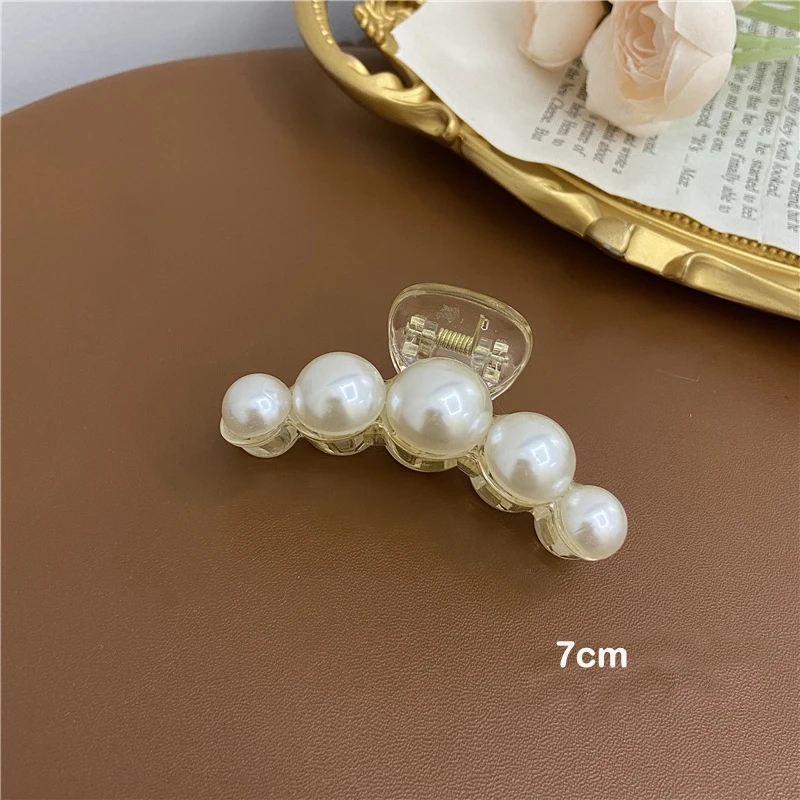 ladies headbands for short hair Hair Women White Pearl Hair Claws Crab Fashion Geometry Hair Clips for Girls Barrettes Hairpins Headwear Hairgirps Accessories korean hair clips Hair Accessories