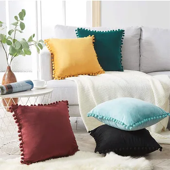 

Solid Color Decorative Pillows Multicolor Home Decor For Sofa Quality Cushion Cover Soft Pillow In The Car Nordic Pillowcase