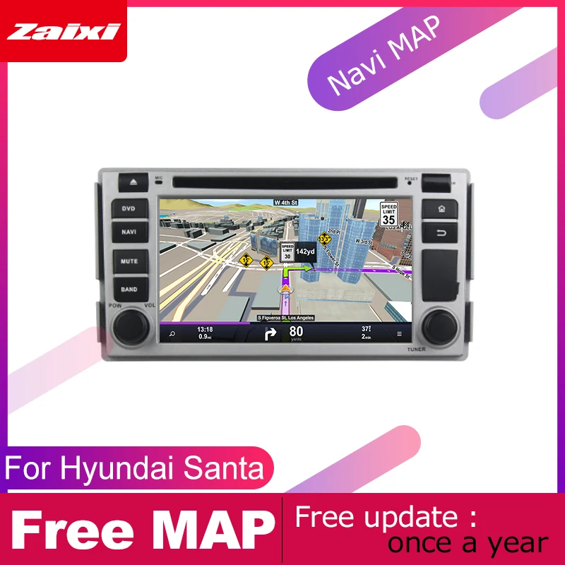 Excellent ZaiXi android car dvd gps multimedia player For Hyundai Santa Fe 2006~2012 car dvd navigation radio video audio player Navi Map 4