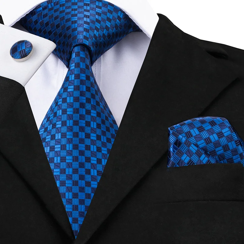 SN-0561 Hi-Tie классический серый галстук для мужчин Шелковый жаккардовый тканый галстук Hanky запонки набор для мужчин дизайнерские модные шелковые галстуки SN-1466 - Цвет: SN-0561