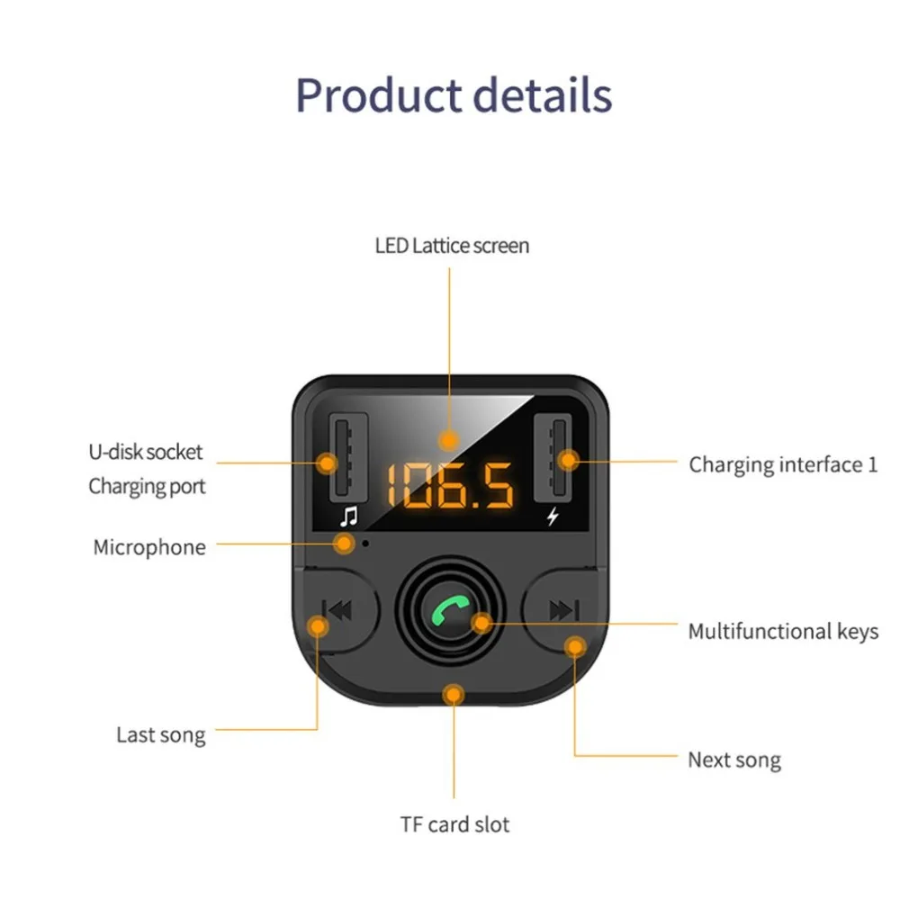 Автомобильный MP3 прикуриватель u-диск музыкальный плеер смонтированный приемник передатчик Быстрая зарядка автомобильное зарядное устройство
