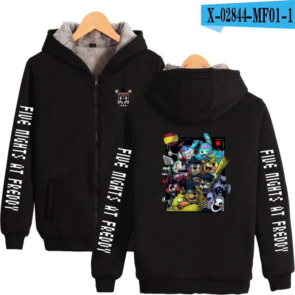 Толстовки Five Nights at Freddy толстовки с капюшоном на молнии с объемным рисунком и длинными рукавами модные повседневные теплые толстовки с капюшоном Five Nights at Freddy - Цвет: MF0101