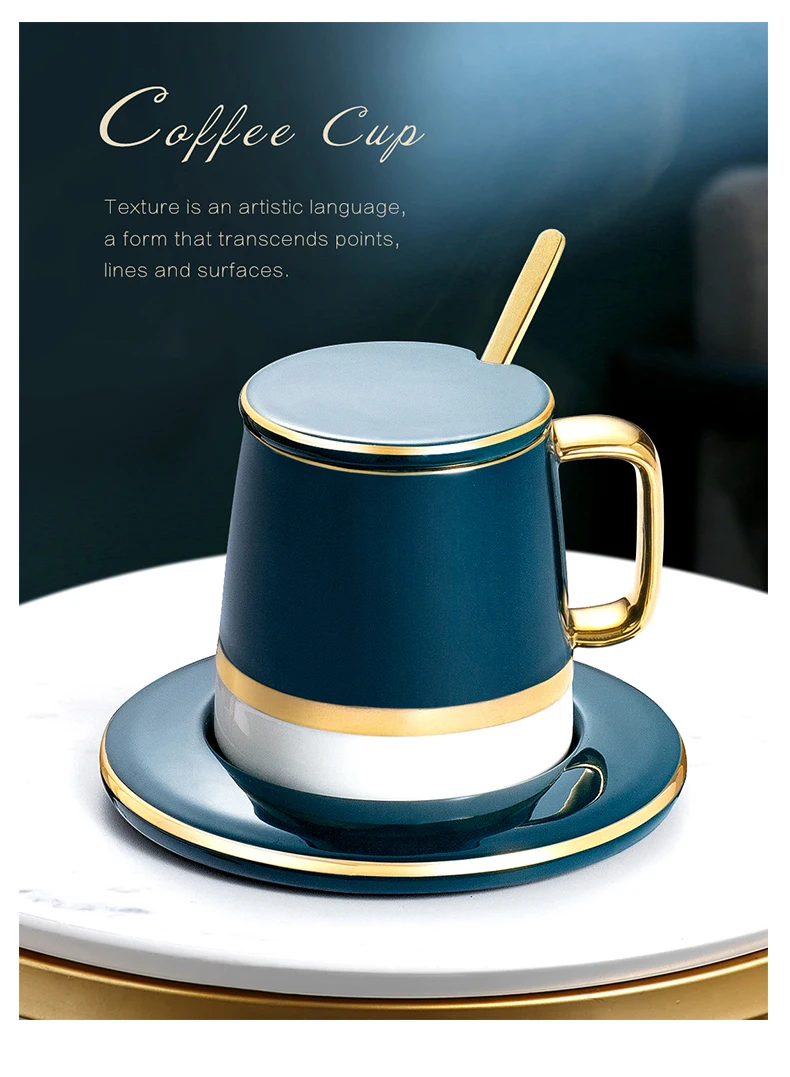 Кофейные чашки, Необычные кружки, керамические кофейные чашки, набор с крышкой и ложкой