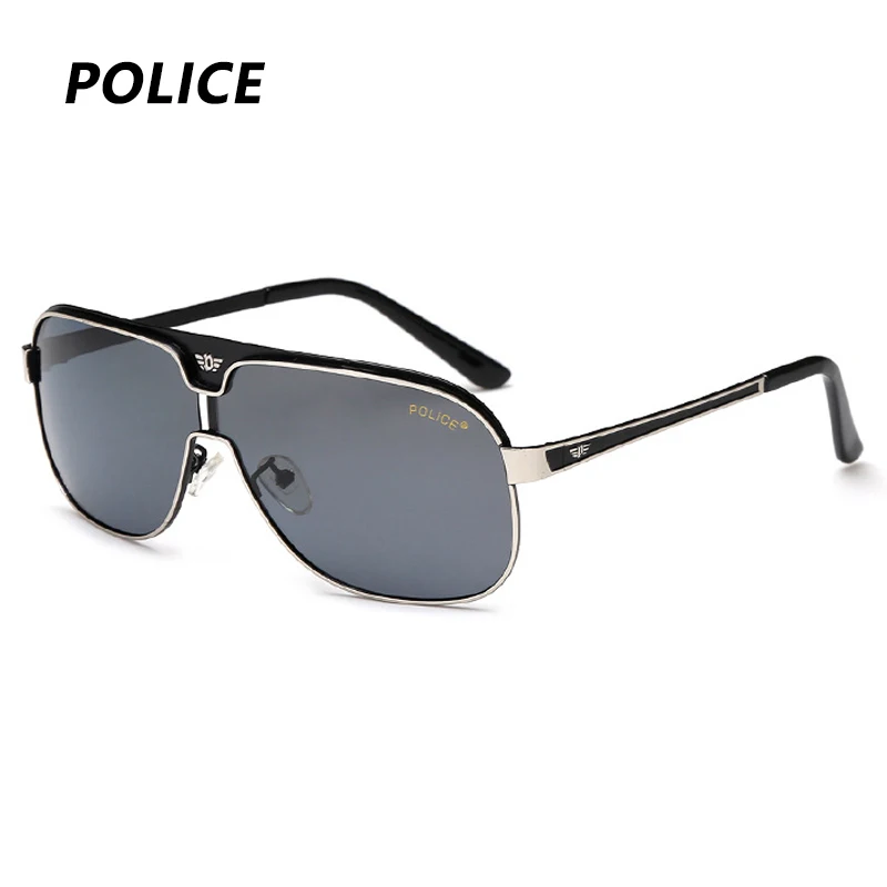 

POLICE Polarized Sunglasses Men Fashion Metal Frame Square Personalized Eyewear New Technology Design Driving Sunglasses UV400