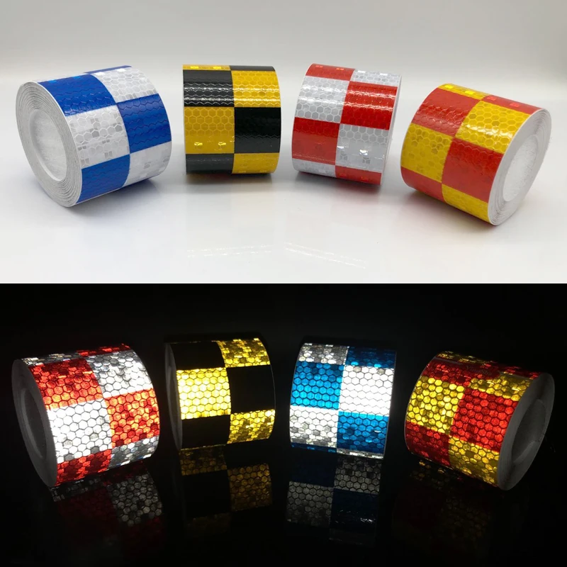 Rollo de pegatinas reflectantes, cinta adhesiva de advertencia para bicicleta, 5cm x 3m