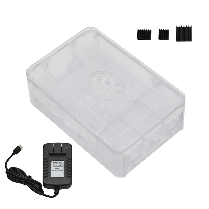 Для Raspberry Pi ABS чехол Корпус коробка с теплоотвод 5 V/3A Питание для Raspberry Pi 4B