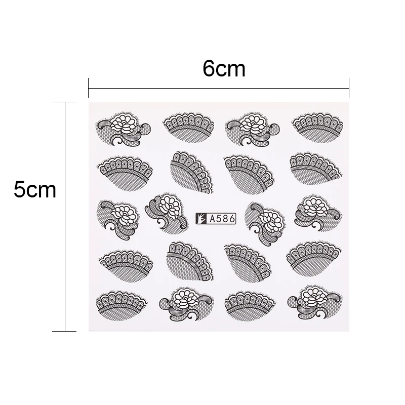 1 лист дизайн ногтей Наклейка ожерелье кружевной узор Простой Полосатый Дизайн ногтей перевод рисунка наклейки на воду Наклейка Маникюр дизайн ногтей украшение