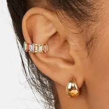 2020 nova Moda Pérola Ear Cuff Bohemia Empilhável C Em Forma de CZ Strass Pequeno Earcuffs Brincos Clipe para As Mulheres da Jóia Do Casamento