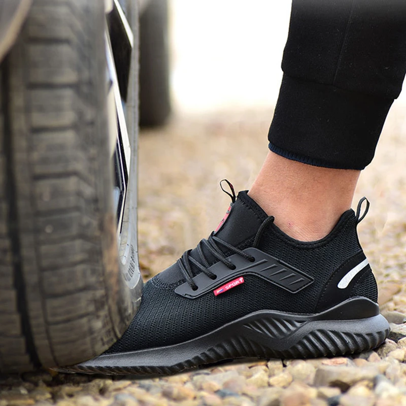 Легкие рабочие защитные ботинки со стальным носком неразрушаемые мужские и