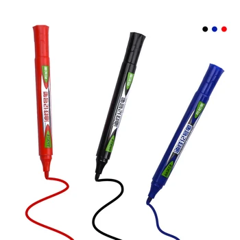 

12pcs Permanent Marker Pen Waterproof Oily Marker Pens Black Blue Red Ink Refillable Markers Pens for CD/Glass/Leather/Ceramics